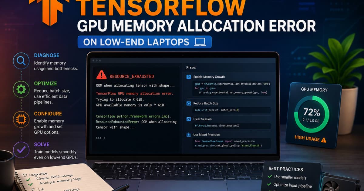 TensorFlow GPU Memory Allocation Error Low-End Laptop Fix